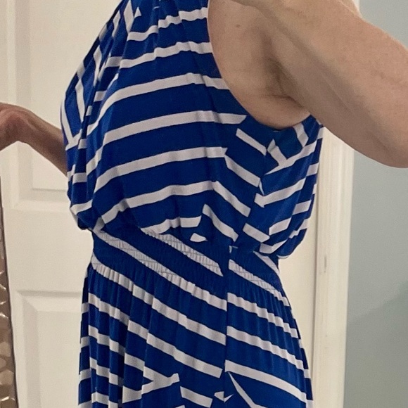 Chicos size 2 (large) royal blue and white maxi dress. chevron long. 12 - Picture 8 of 10